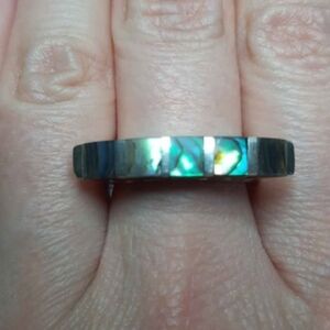 Sterling Silver Pau Shell Bar Ring